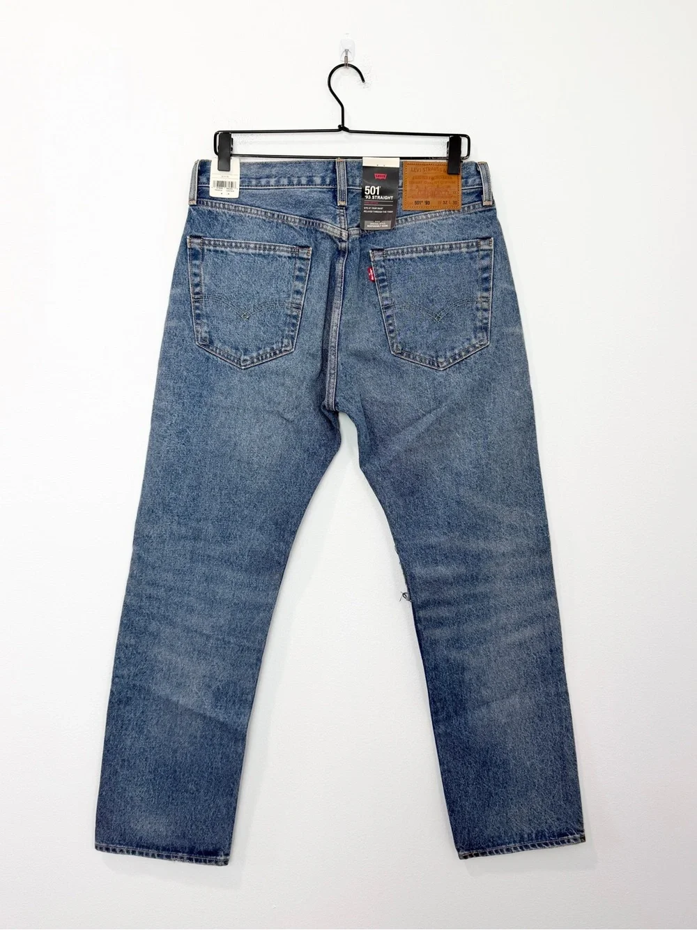Levi's 501 Jeans Mens Size 32x30 '93 Straight Blue Premium Distressed Patchwork